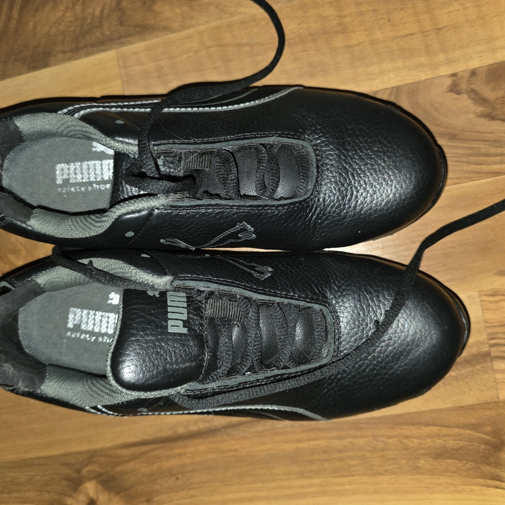 Puma Black Sneakers with Perforated Detailing and Rubber Sole